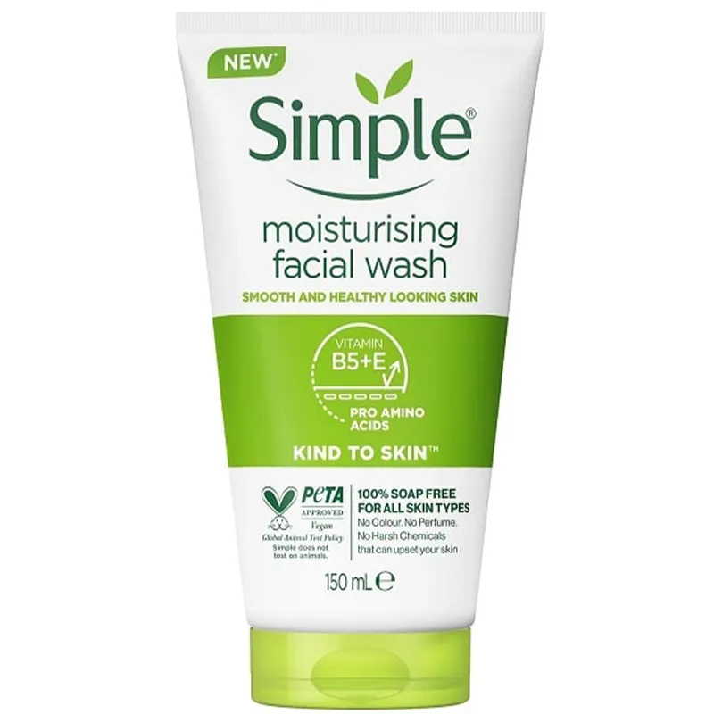 Simple-Kind-to-Skin-Facial-Wash-Moisturizing شوینده صورت سیمپل مدل انواع پوست - Simple - Image 1