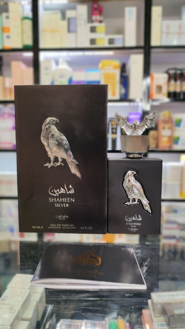 عطر شاهین سیلور (نقره ای) لطافه | Lattafa Pride Shaheen Silver - Image 4