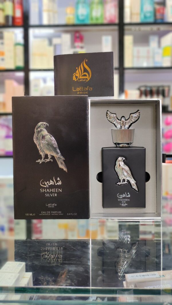 عطر شاهین سیلور (نقره ای) لطافه | Lattafa Pride Shaheen Silver - Image 3