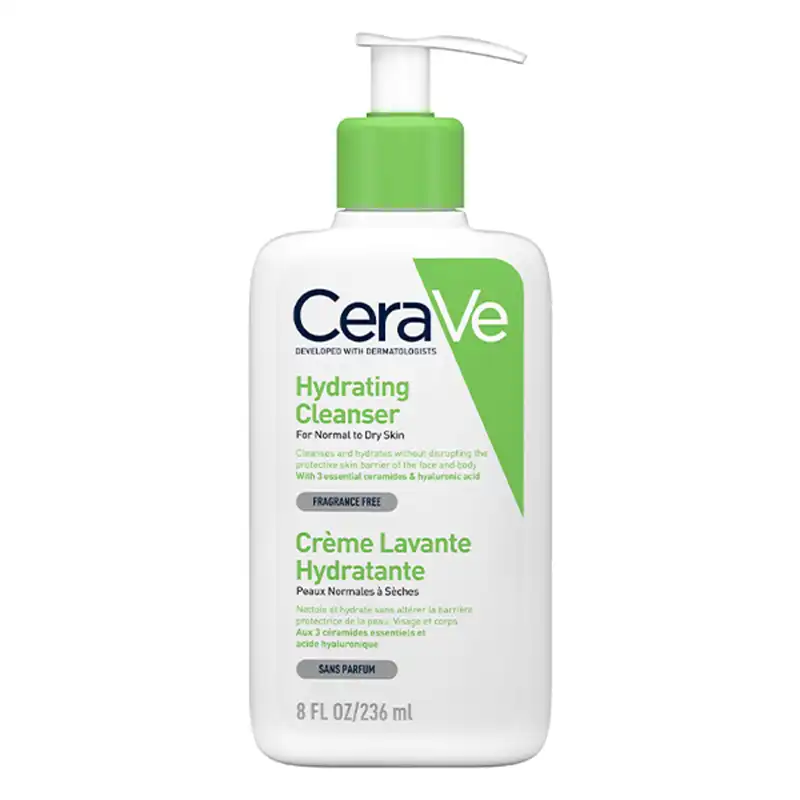cerave hydrating cleanser 236ml فوم شستشوی صورت سراوی پوست نرمال تا خشک Cerave – 236ml - Image 1