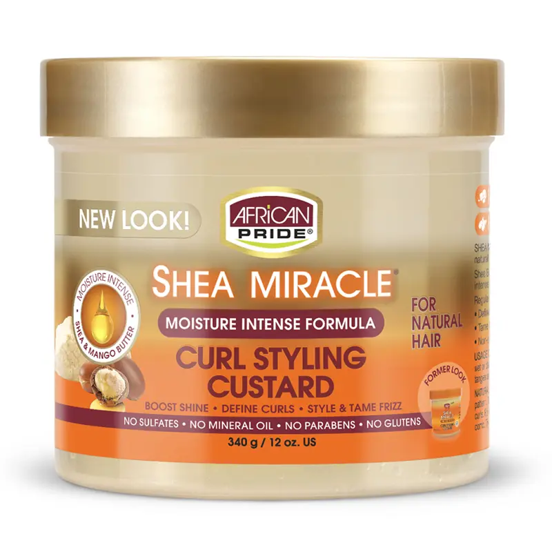 African-Pride-Shea-Butter-Miracle-Curl-Styling-Custard ژل خیس استایل موی فر افریکن پراید حاوی شی باتر - African Pride - Image 1