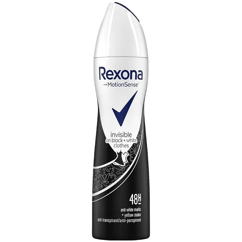 Rexona-Women-Invisible-for-Black-&-Whites-Spray-Deodorant اسپری ضد تعریق زنانه رکسونا مدل اینویزیبل بلک اند وایت - Rexona - Image 1