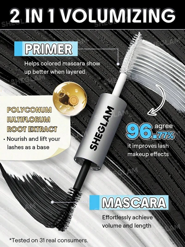 ریمل حجم دهنده و پرایمر مژه دو طرفه شیگلم - SHEGLAM