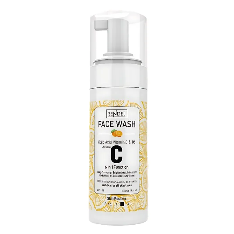 Rendel-6in1-function-vitamin-c-Face-Wash فوم شستشو روشن کننده و ضدلک رندل – RENDEL - Image 1
