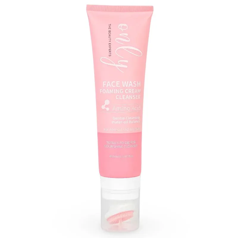 Only-Face-Wash-Foaming-Cream-Cleanser-Amino-Acid ژل شستشو براش دار آمینو اسید پوست نرمال تا چرب اونلی - Only - Image 1